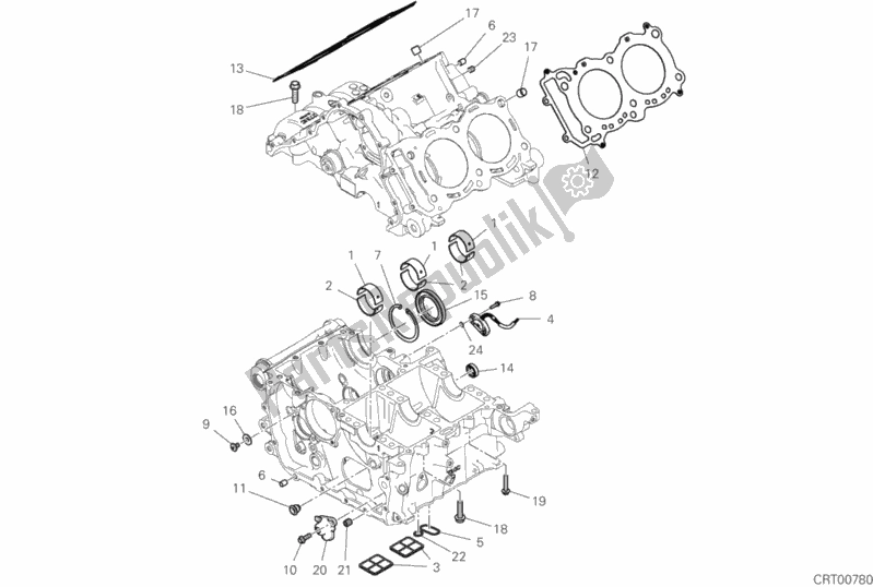 Tutte le parti per il 09b - Coppia Semicarter del Ducati Superbike Panigale V4 S Thailand 1100 2018